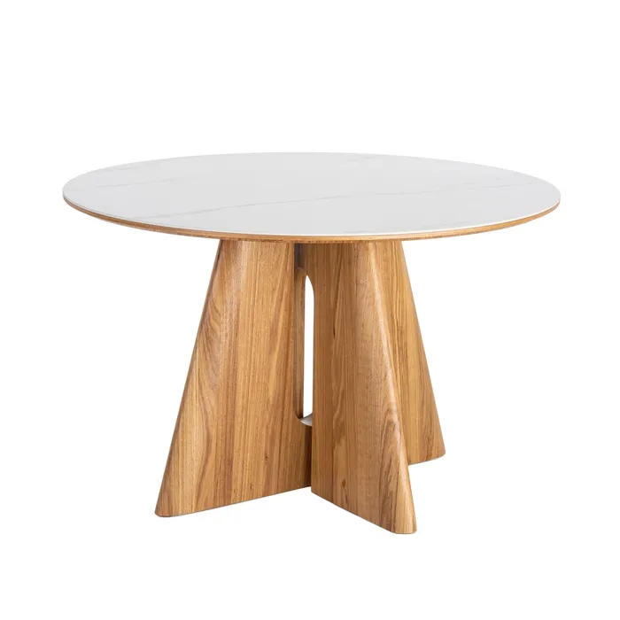 MESA COMEDOR BEIGE-MARRÓN DM-CERÁMICA 120 X 120 X 75 CM - Imagen 7