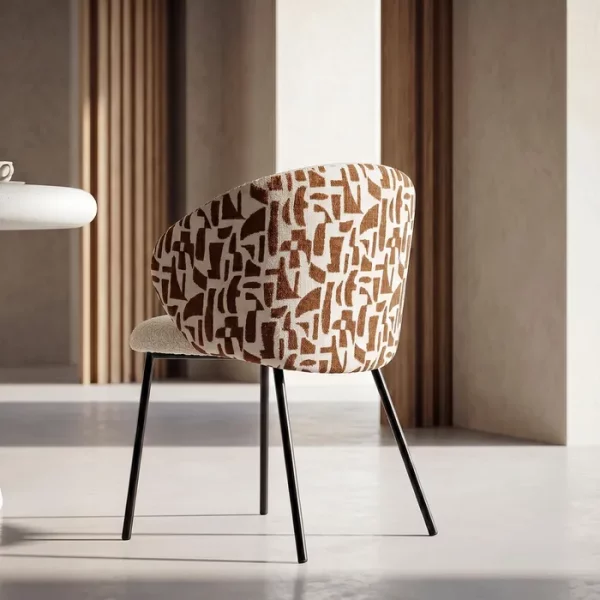 SILLA ESTAMPADO TEJIDO-METAL CONTRACT 56,50 X 56 X 74,50 CM