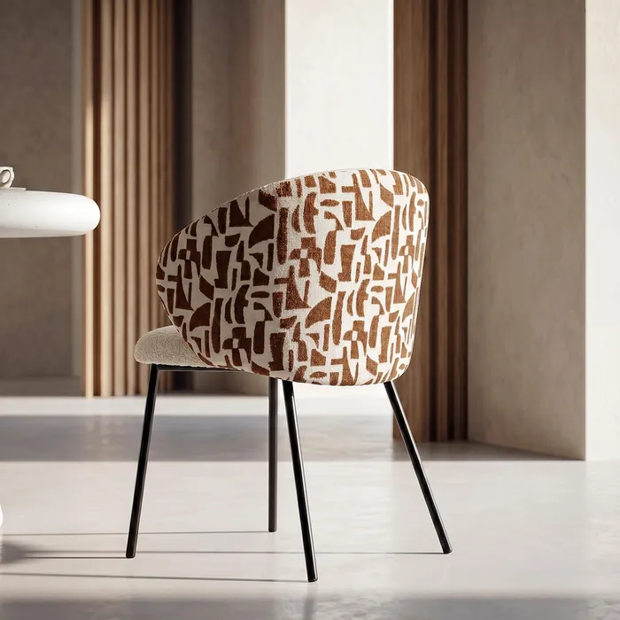 SILLA ESTAMPADO TEJIDO-METAL CONTRACT 56,50 X 56 X 74,50 CM