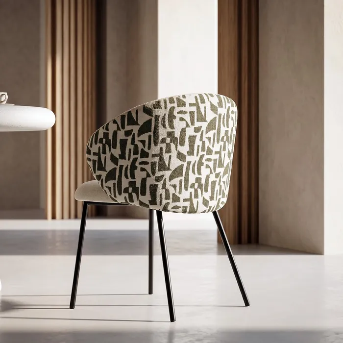 SILLA ESTAMPADO TEJIDO-METAL CONTRACT 56,50 X 56 X 74,50 CM