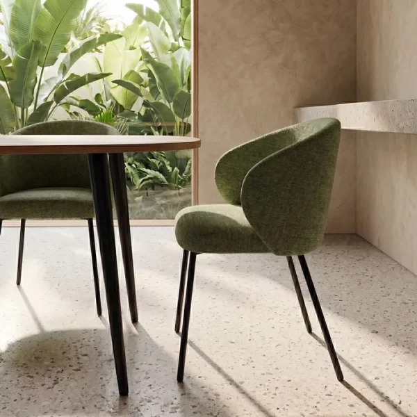 SILLA VERDE TEJIDO-METAL CONTRACT 56,50 X 56 X 74,50 CM