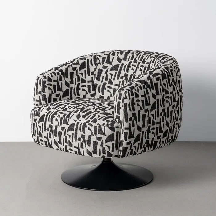 SILLÓN GIRATORIO NEGRO-BLANCO 73 X 80 X 73 CM - Imagen 6