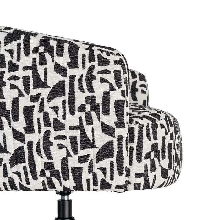 SILLÓN GIRATORIO NEGRO-BLANCO 73 X 80 X 73 CM - Imagen 2