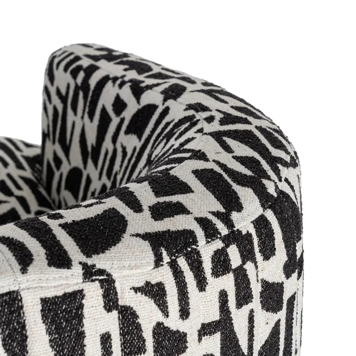 SILLÓN GIRATORIO NEGRO-BLANCO 73 X 80 X 73 CM - Imagen 3