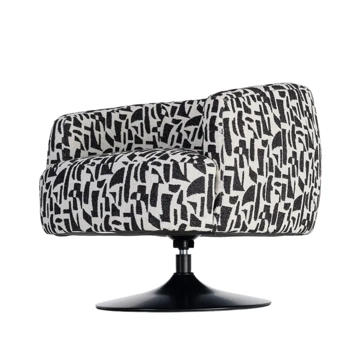 SILLÓN GIRATORIO NEGRO-BLANCO 73 X 80 X 73 CM - Imagen 4