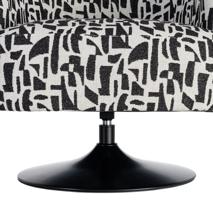 SILLÓN GIRATORIO NEGRO-BLANCO 73 X 80 X 73 CM - Imagen 5