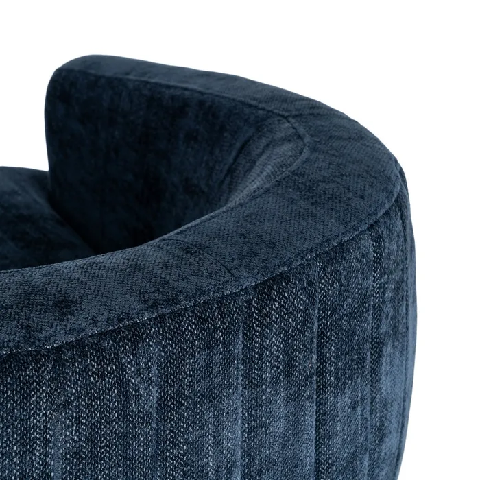 SILLÓN GIRATORIO AZUL TEJIDO-METAL 73 X 80 X 73 CM - Imagen 3