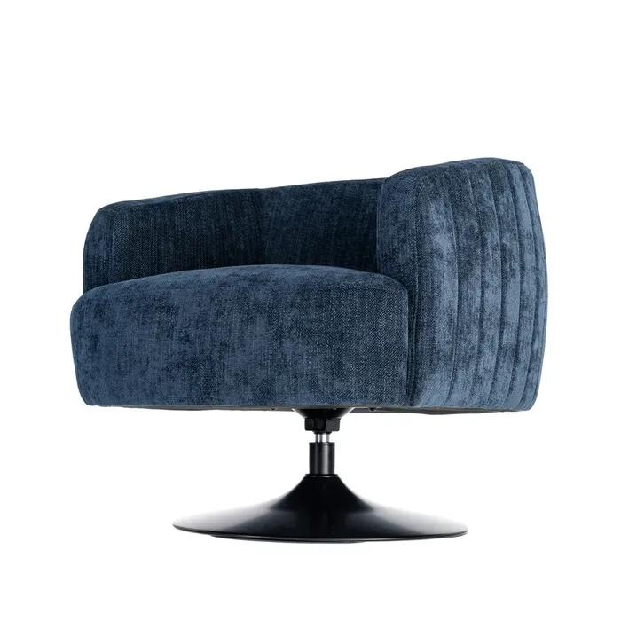 SILLÓN GIRATORIO AZUL TEJIDO-METAL 73 X 80 X 73 CM - Imagen 4