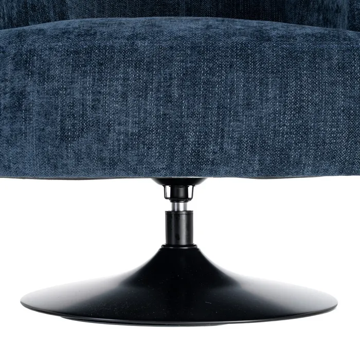 SILLÓN GIRATORIO AZUL TEJIDO-METAL 73 X 80 X 73 CM - Imagen 5