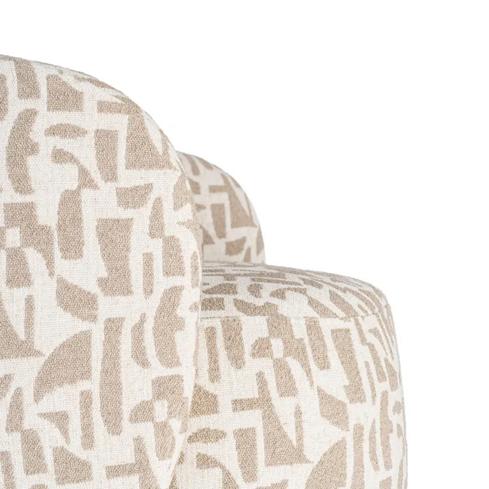 SILLÓN ESTAMPADO CREMA-BEIGE 73 X 82 X 70 CM - Imagen 2