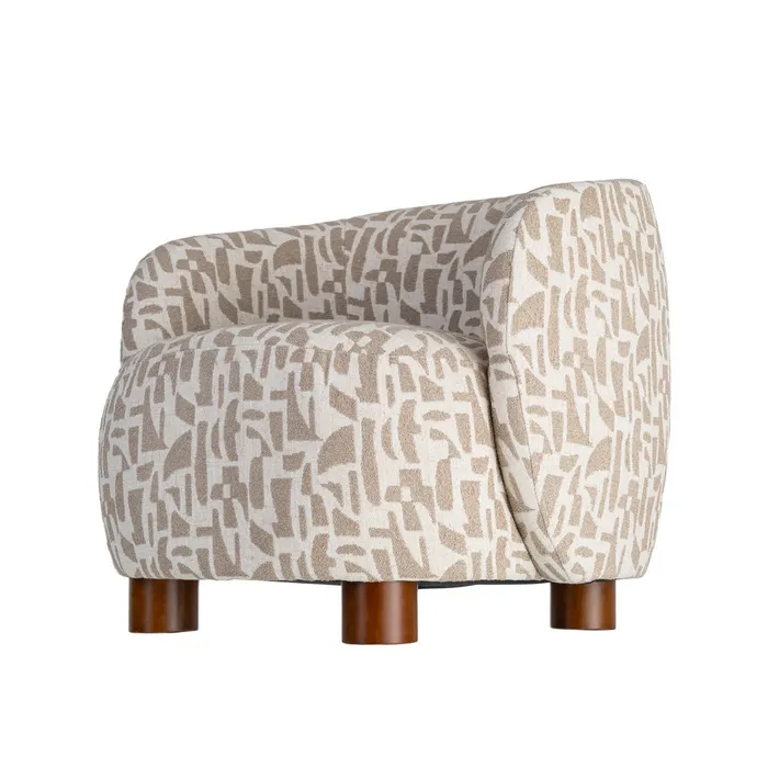 SILLÓN ESTAMPADO CREMA-BEIGE 73 X 82 X 70 CM - Imagen 4
