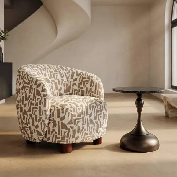 SILLÓN ESTAMPADO CREMA-BEIGE 73 X 82 X 70 CM