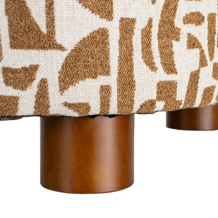 SILLÓN ESTAMPADO CREMA-OCRE TEJIDO-METAL 73 X 82 X 70 CM - Imagen 5