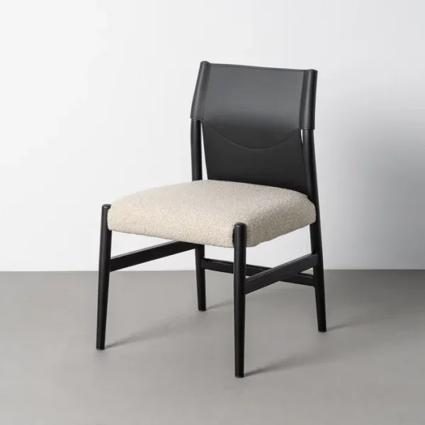 SILLA BLANCO Y NEGRO METAL / TEJIDO 50 X 50 X 81,50 CM