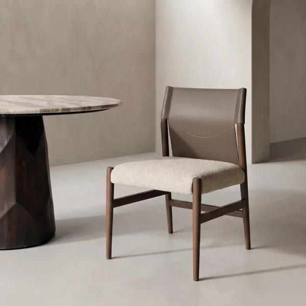 SILLA MARRÓN-TAUPE METAL / TEJIDO 50 X 50 X 81,50 CM