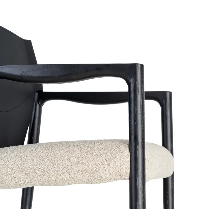 SILLA CON BRAZOS BLANCO Y NEGRO 50 X 50 X 81,50 CM - Imagen 2