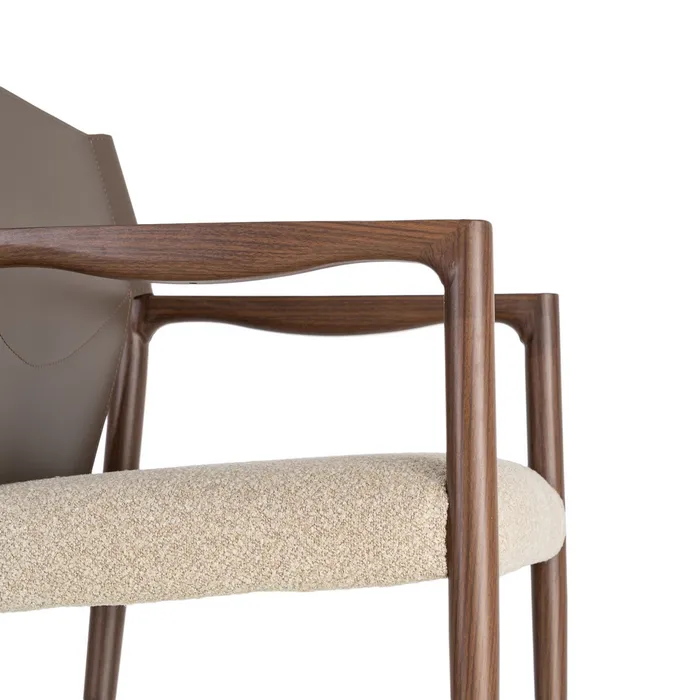 SILLA CON BRAZOS MARRÓN-TAUPE 50 X 50 X 81,50 CM - Imagen 2