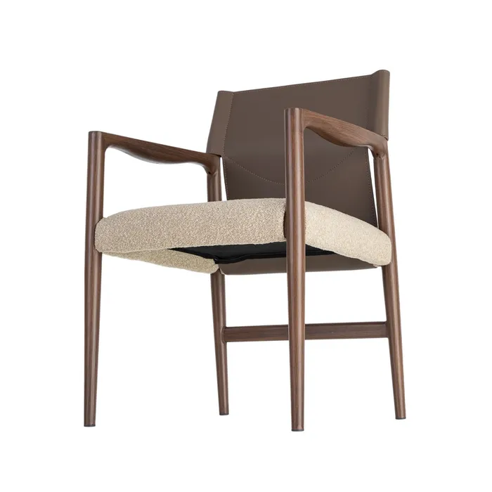SILLA CON BRAZOS MARRÓN-TAUPE 50 X 50 X 81,50 CM - Imagen 4
