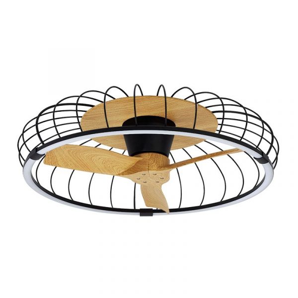 NATURE VENTILADOR HAYA NEGRO LED 7808 MANTRA