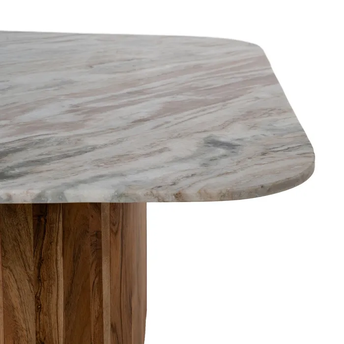 S/2 MESA CENTRO MADERA-MÁRMOL SALÓN 100 X 100 X 41 CM - Imagen 7