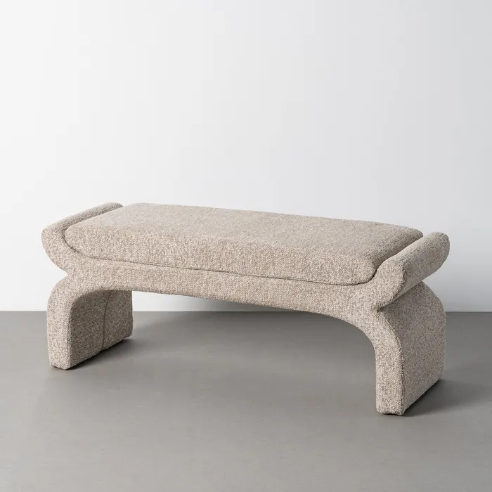 BANQUETA TAPIZADA BEIGE 115 X 43 X 45 CM - Imagen 8