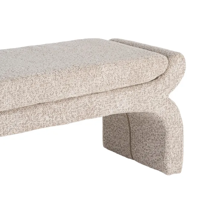BANQUETA TAPIZADA BEIGE 115 X 43 X 45 CM - Imagen 2
