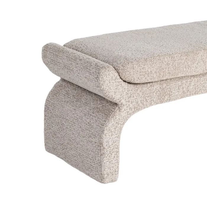 BANQUETA TAPIZADA BEIGE 115 X 43 X 45 CM - Imagen 3