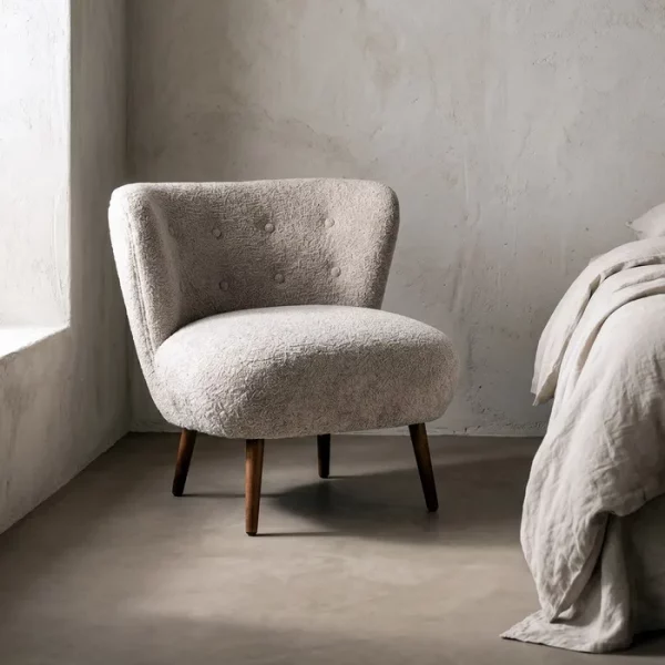 SILLÓN TAPIZADO BEIGE 78 X 77 X 72 CM