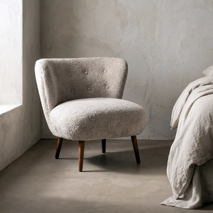 SILLÓN TAPIZADO BEIGE 78 X 77 X 72 CM