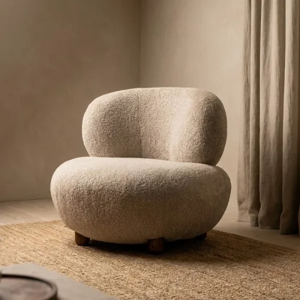 SILLÓN TAPIZADO BEIGE 93 X 93 X 79 CM