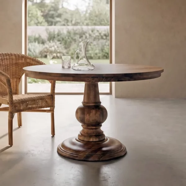 MESA COMEDOR MADERA DE MANGO 120 X 120 X 77 CM