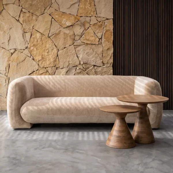SOFÁ 3 PLAZAS BEIGE TEJIDO 226 X 94 X 73 CM