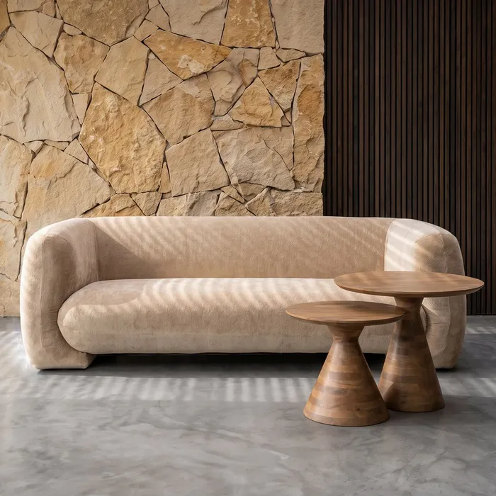 SOFÁ 3 PLAZAS BEIGE TEJIDO 226 X 94 X 73 CM