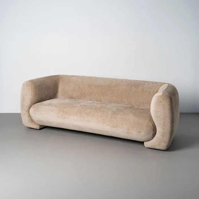 SOFÁ 3 PLAZAS TAUPE TEJIDO 226 X 94 X 73 CM - Imagen 12