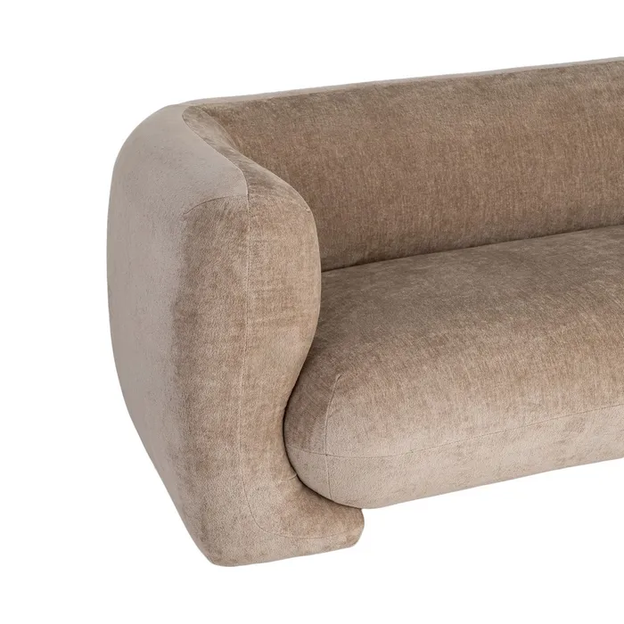 SOFÁ 3 PLAZAS TAUPE TEJIDO 226 X 94 X 73 CM - Imagen 2