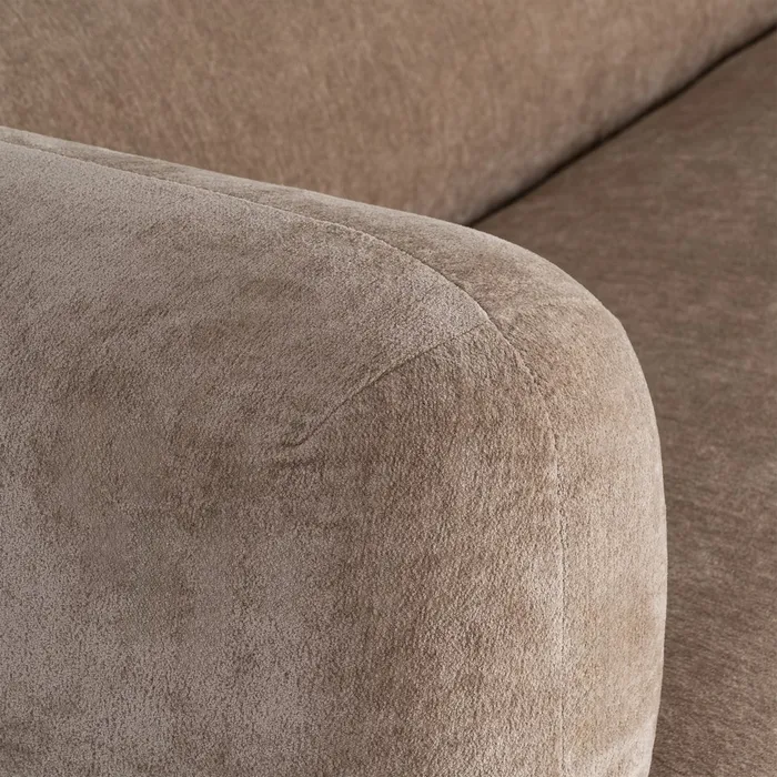 SOFÁ 3 PLAZAS TAUPE TEJIDO 226 X 94 X 73 CM - Imagen 3