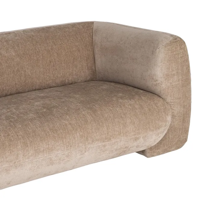 SOFÁ 3 PLAZAS TAUPE TEJIDO 226 X 94 X 73 CM - Imagen 4