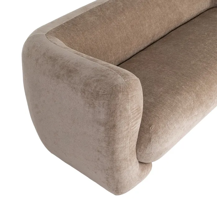 SOFÁ 3 PLAZAS TAUPE TEJIDO 226 X 94 X 73 CM - Imagen 5