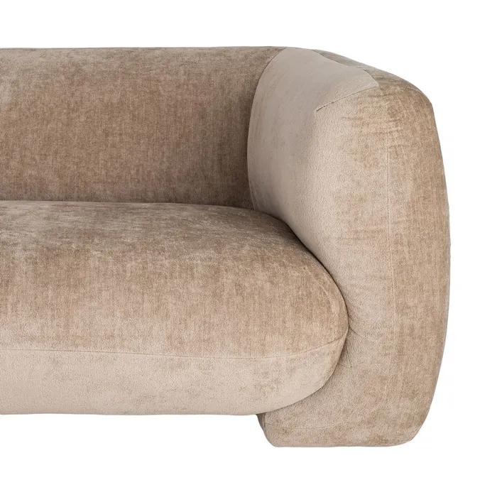 SOFÁ 3 PLAZAS TAUPE TEJIDO 226 X 94 X 73 CM - Imagen 6
