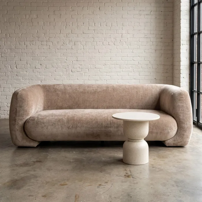 SOFÁ 3 PLAZAS TAUPE TEJIDO 226 X 94 X 73 CM