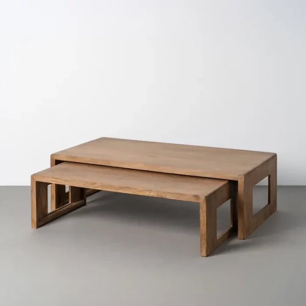 S/2 MESITAS CENTRO MADERA DE MANGO 140 X 70 X 40,50 CM