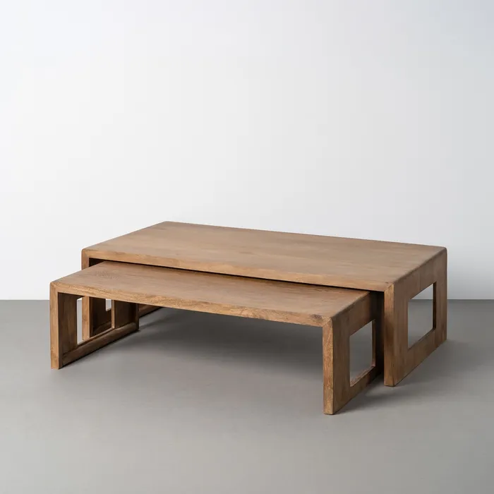 S/2 MESITAS CENTRO MADERA DE MANGO 140 X 70 X 40,50 CM