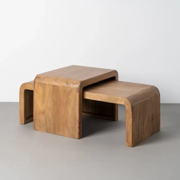 S/2 MESITAS CENTRO MADERA DE MANGO 120 X 55 X 40 CM