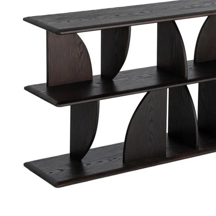 ESTANTERÍA MARRÓN MADERA DE CAUCHO 180 X 38 X 83 CM - Imagen 4