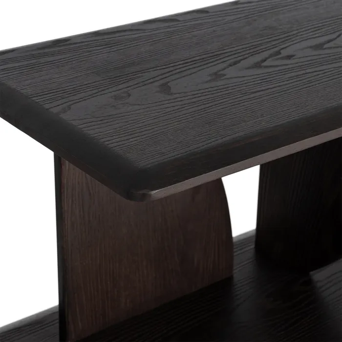 ESTANTERÍA MARRÓN MADERA DE CAUCHO 180 X 38 X 83 CM - Imagen 5