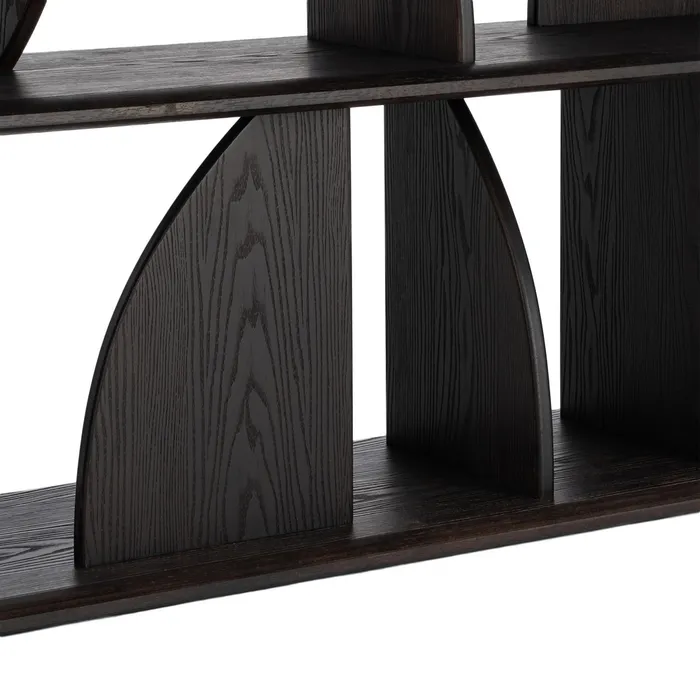 ESTANTERÍA MARRÓN MADERA DE CAUCHO 180 X 38 X 83 CM - Imagen 9