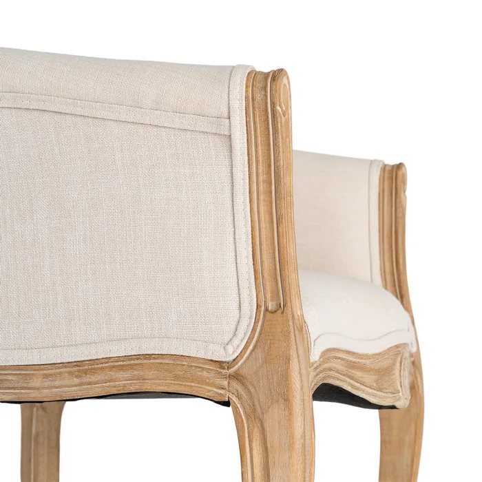 SILLÓN NATURAL-BLANCO TEJIDO-MADERA 50 X 63 X 69 CM - Imagen 2