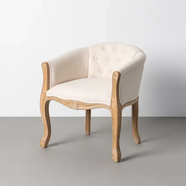SILLÓN NATURAL-BLANCO TEJIDO-MADERA 50 X 63 X 69 CM