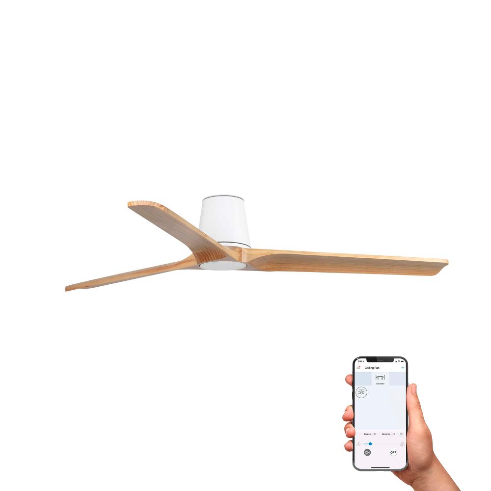 FARO HEYWOOD TUB L VENTILADOR BLANCO-PINO TUYA