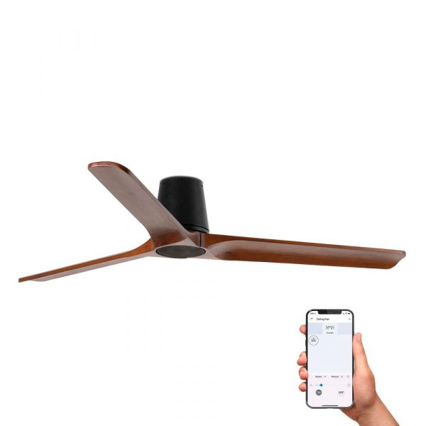 FARO HEYWOOD TUB L VENTILADOR NEGRO-NOGAL TUYA